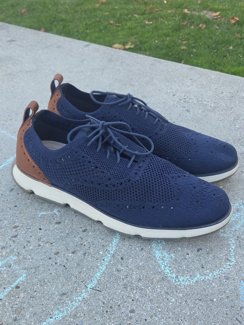 Cole Haan ZeroGrand Navy Blue Oxfords - Men 13 Sneakers